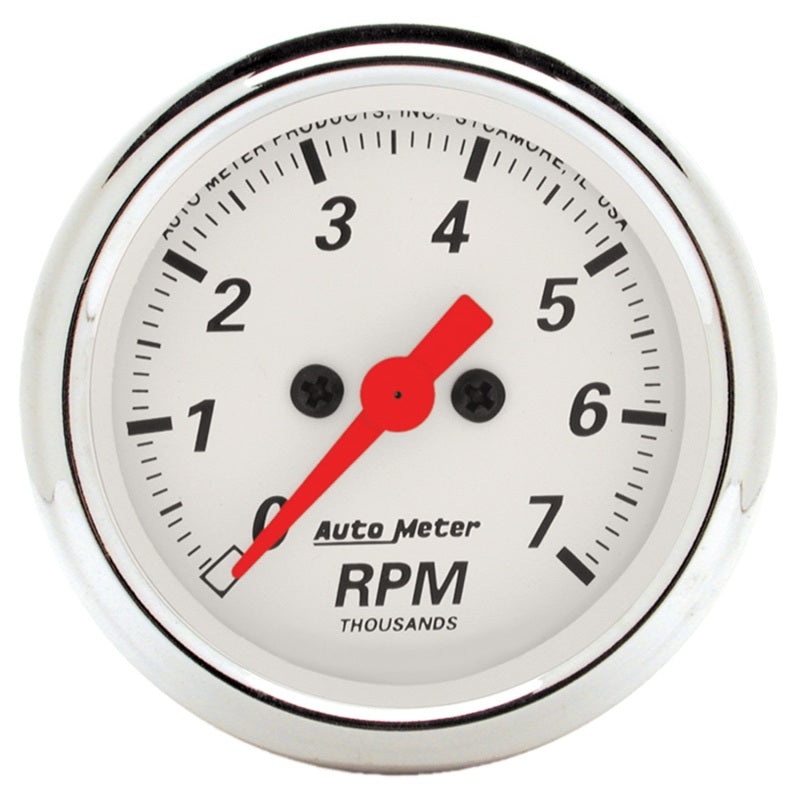 Autometer Arctic White 2-1/16in 7k RPM In-Dash Tachometer 1397