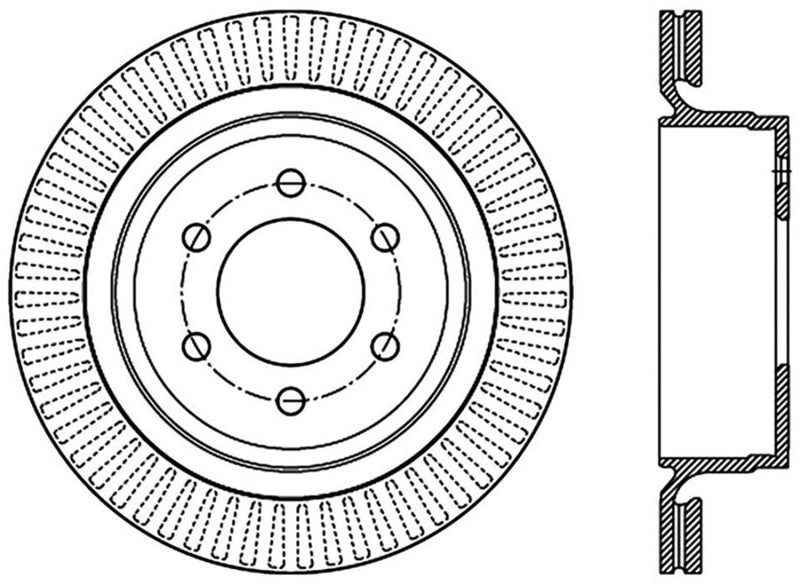 StopTech 12-14 Ford F-150 w/ 6 Lug Rear Right Slotted Sport Cryo Brake Rotor Stoptech