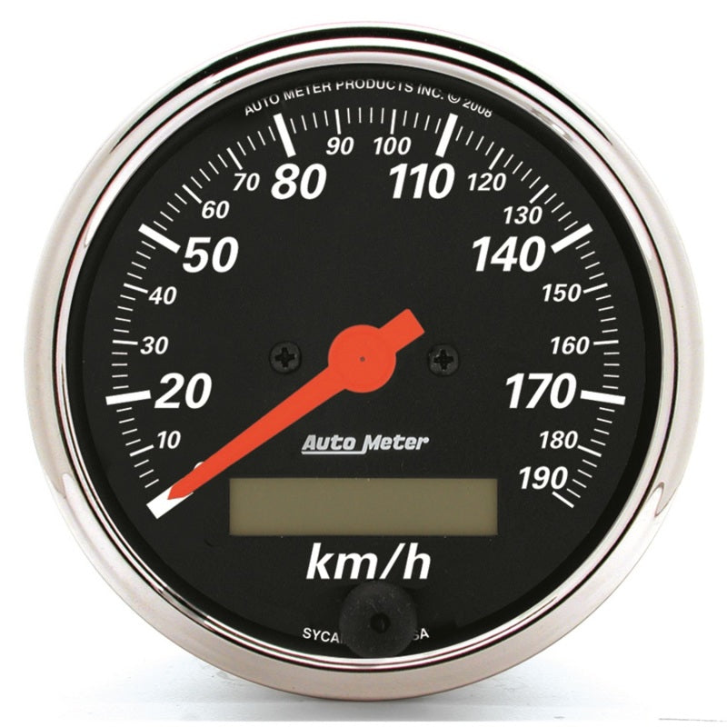 Autometer 3-1/8in Electric 0-190km/h Double Chrome Bezel Speedometer Gauge 1487-M