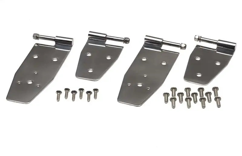 Kentrol 94-95 Jeep Wrangler YJ Hardtop Door Hinge Set 4 Pieces - Polished Silver Kentrol