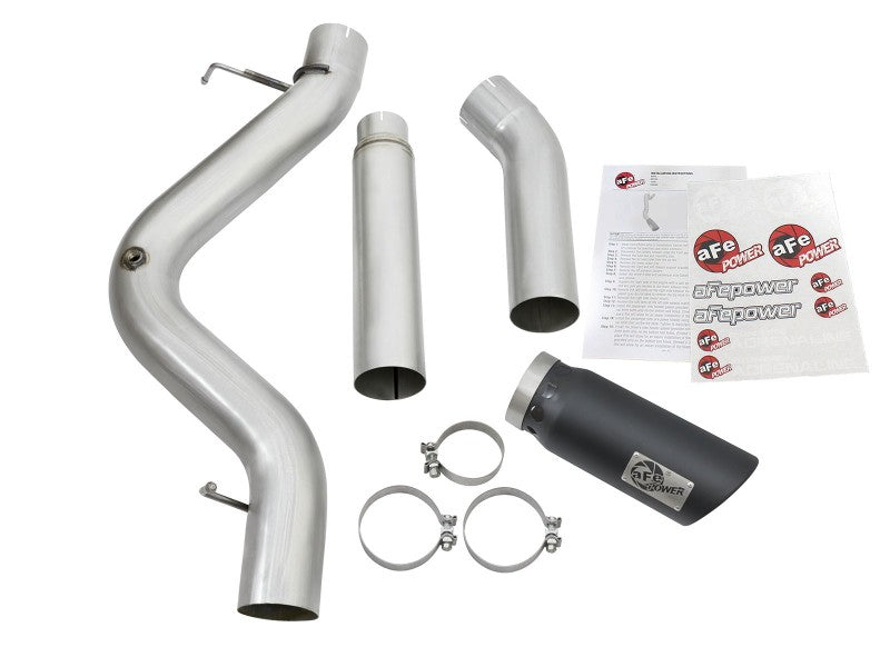 aFe Atlas Exhaust 5in DPF-Back Aluminized Steel w/ Black Tips 16-17 GM Diesel Truck V8-6.6L (td) aFe