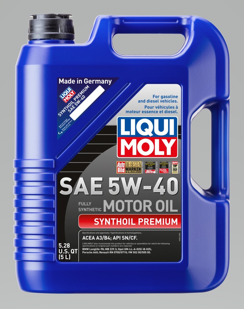 LIQUI MOLY 5L Synthoil Premium Motor Oil SAE 5W40 LIQUI MOLY