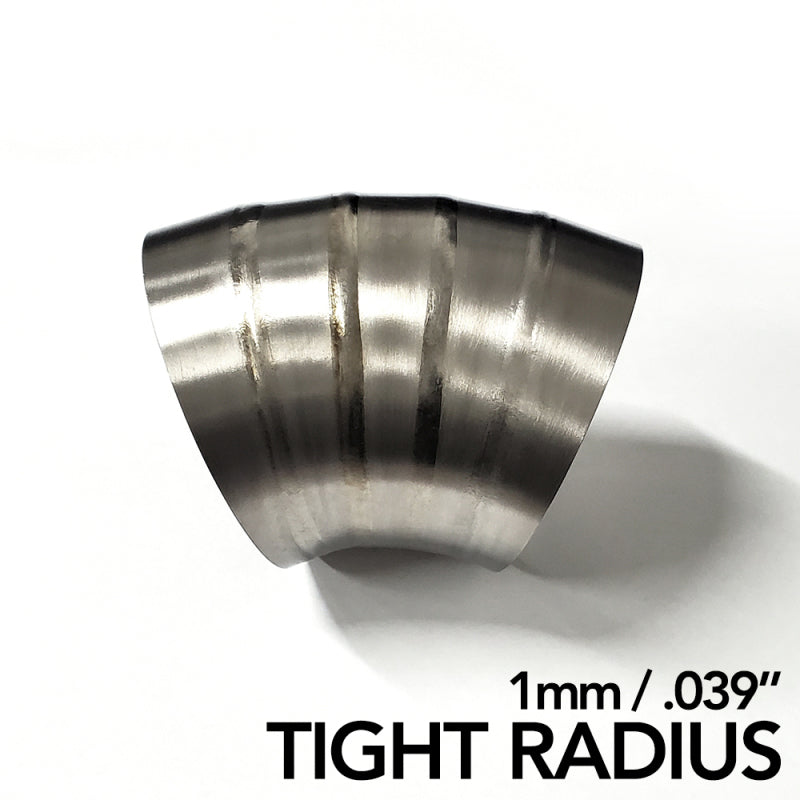 Ticon 3.5in Welded Pie Cuts 1.65D Loose Radius 45° Bend 1mm/.039in- 5pk