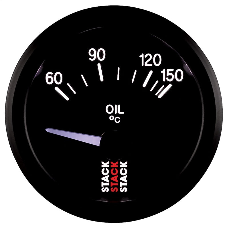 Autometer Stack 52mm 60-150 Deg C M10 Male Electric Oil Temp Gauge - Black ST3209