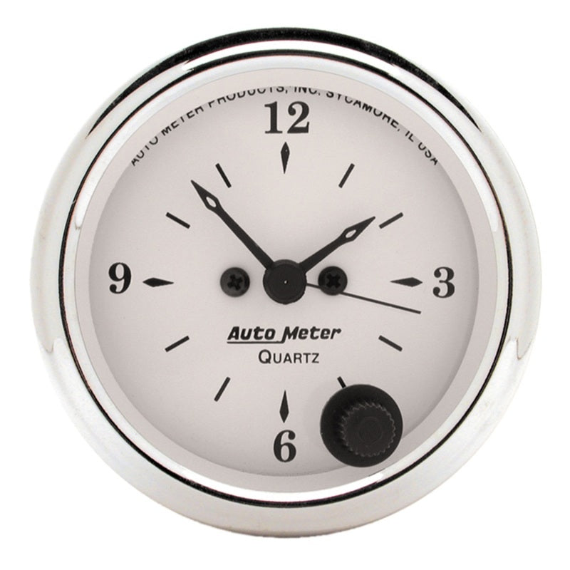 AutoMeter Gauge Clock 2-1/16in. 12HR Analog Old Tyme White 1686