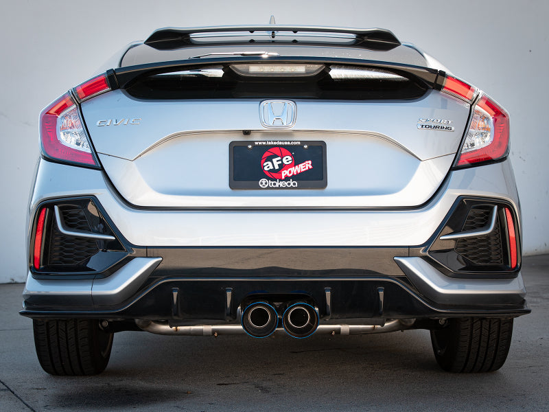 aFe Takeda 3in 304 SS Cat-Back Exhaust System w/Blue Flame Tips 17-20 Honda Civic Sport L4-1.5L (t) aFe