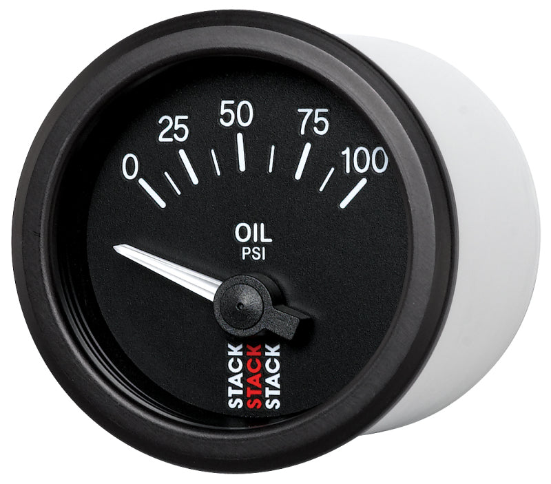 Autometer Stack Instruments 52mm 0-100 PSI 1/8in NPTF Electronic Oil Pressure Gauge - Black ST3202