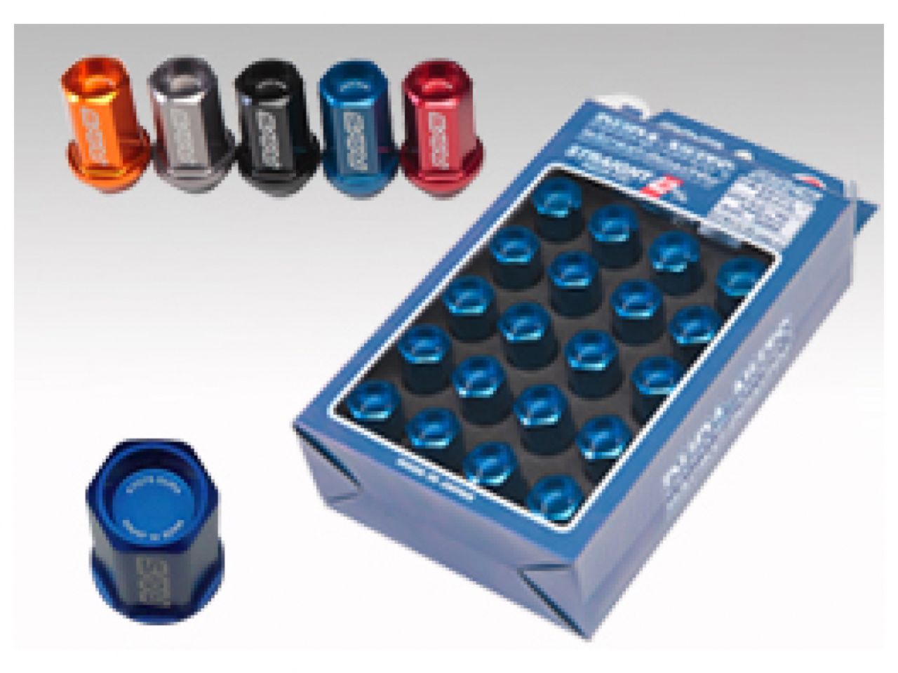 Rays Dura-Nut L42 Straight Type 12X1.50 Lug Nut Set 16 Lug 4 Lock Set - Blue - eliteracefab.com