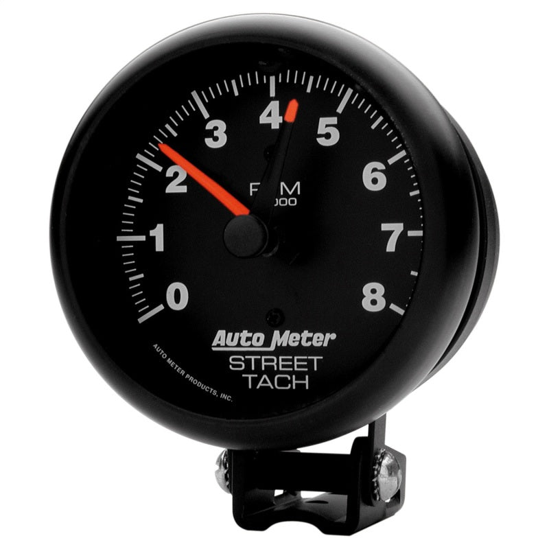 Autometer Z-Series 3-3/4in 8K RPM Pedestal w/ Red Line Tachometer Gauge 2894
