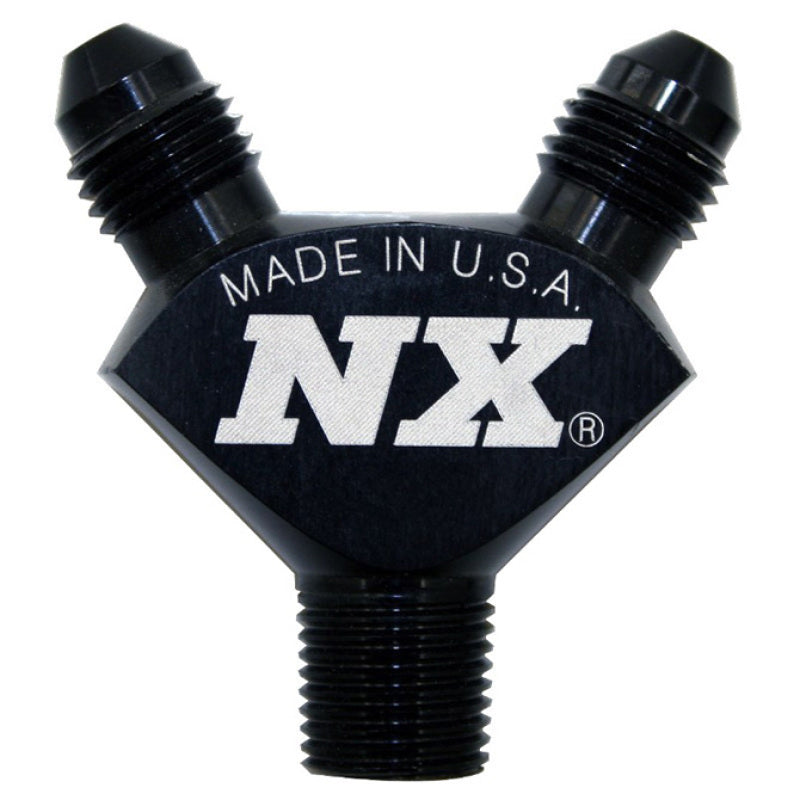 Nitrous Express 1/8 NPT X 3AN X 3AN Billet Pure-Flo Y Fitting (Black) - 16378