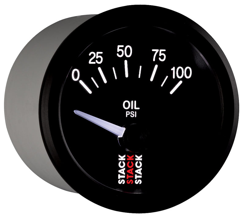Autometer Stack Instruments 52mm 0-100 PSI 1/8in NPTF Electronic Oil Pressure Gauge - Black ST3202