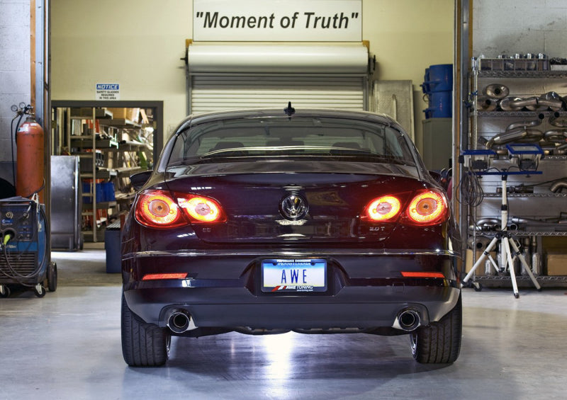 AWE Tuning VW CC Touring Edition Exhaust Dual Outlet - Chrome Silver Tips AWE Tuning