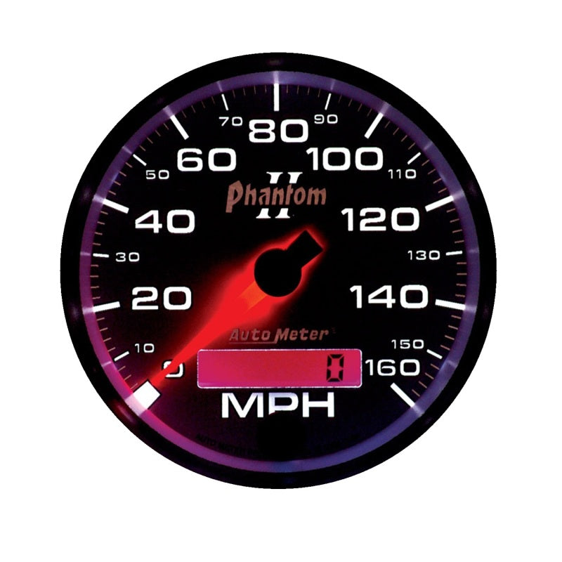 Autometer Phantom II 3-3/8in 160 MPH Electronic Programmable In-Dash Speedometer 7588