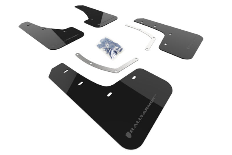 Rally Armor UR Mudflaps Black Urethane Grey Logo 2018-2019 Ascent - eliteracefab.com