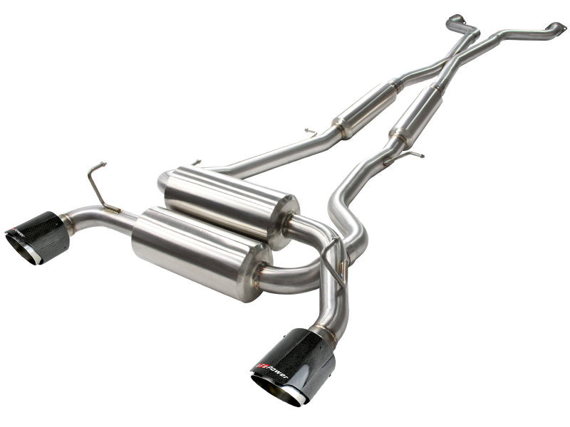 aFe Takeda 2-1/2in 304SS Cat-Back Exhaust Infiniti G37 08-13/Q60 14-15 V6-3.7 w/ Carbon Fiber Tips aFe