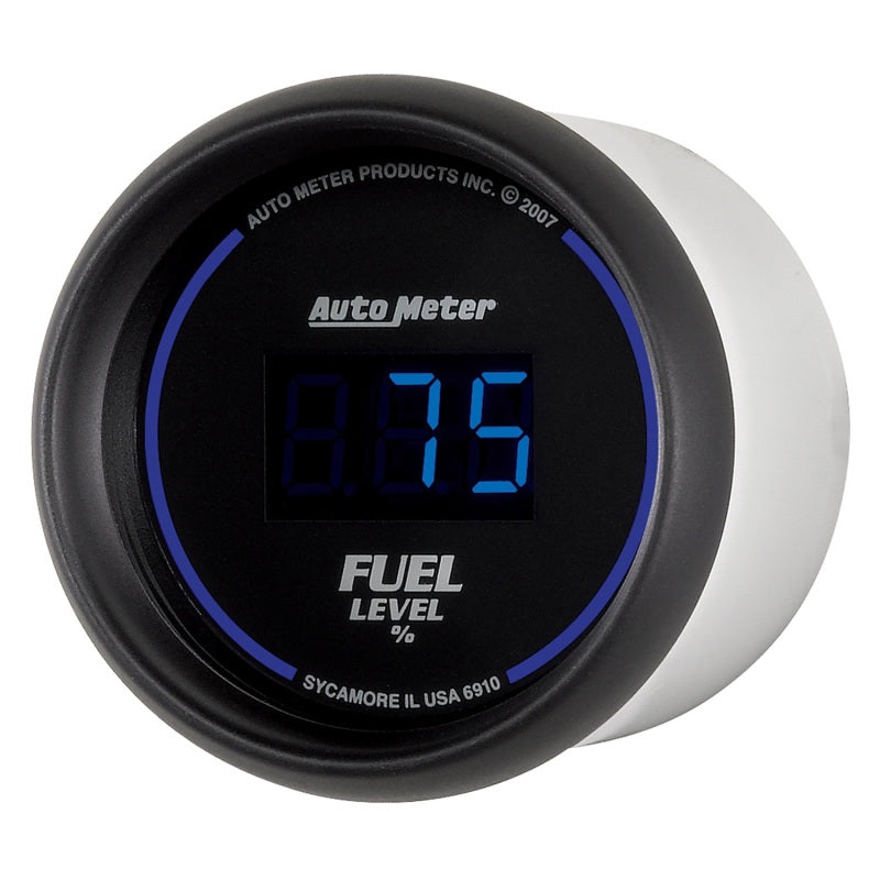 AutoMeter GAUGE; FUEL LEVEL; 2 1/16in.; 0-280O PROGRAMMABLE; DIGITAL; BLACK DIAL W/BLUE LE AutoMeter