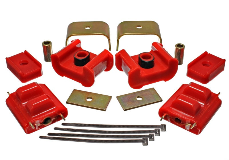 Energy Suspension 73-84 K5 Blazer 4WD Fullsize Red Complete Motor&Trans Mount Set Zinc Finish - eliteracefab.com