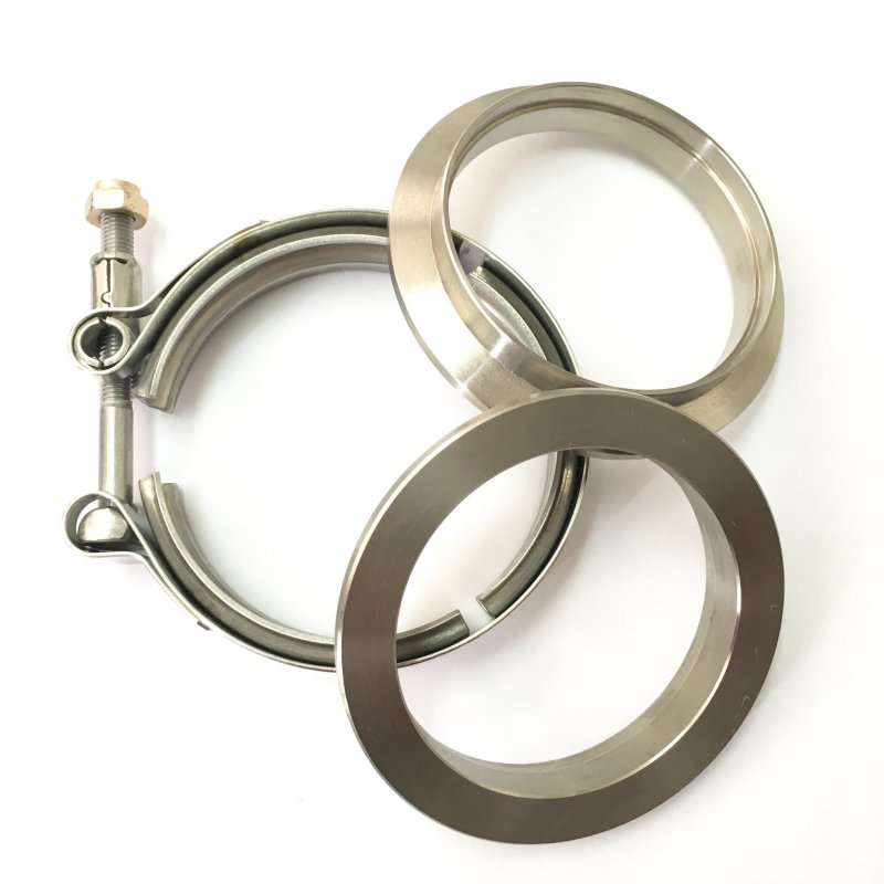 Ticon 2.5in Titanium V-Band Clamp Assembly (2 Flanges/1 Clamp)