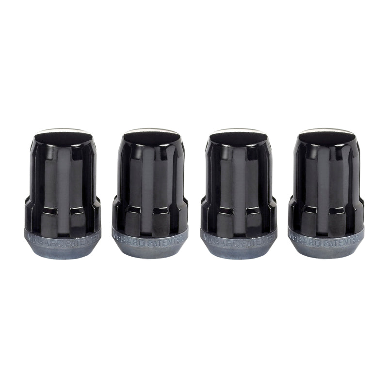 McGard SplineDrive Lug Nut (Cone Seat) M12X1.5 / 1.24in. Length (4-Pack) - Black (Req. Tool) - eliteracefab.com