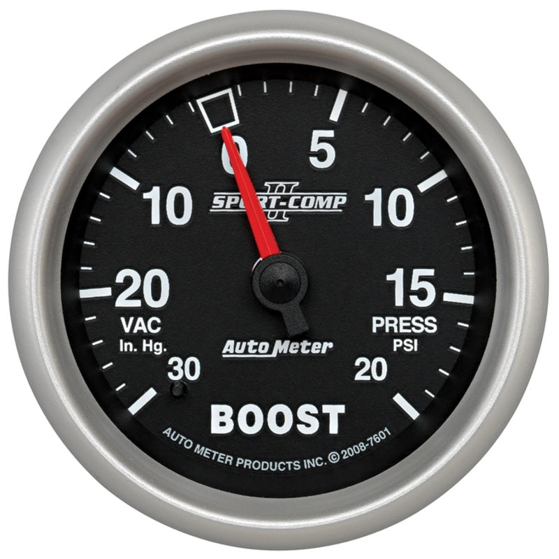 Autometer Sport-Comp II VAC/Boost 2 5/8in 30 IN HG-20PSI Mechanical Gauge 7601