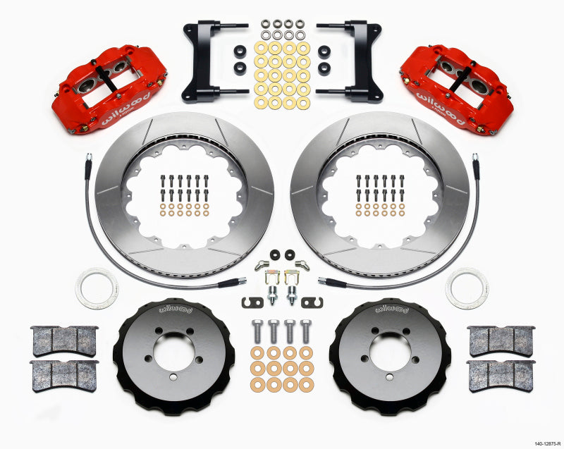 Wilwood Narrow Superlite 6R Front Hat Kit 14.00in Red 1999-2012 Subaru WRX w/Lines Wilwood