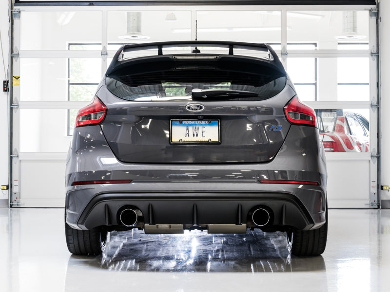AWE Tuning Ford Focus RS Touring Edition Cat-back Exhaust- Non-Resonated - Chrome Silver Tips AWE Tuning
