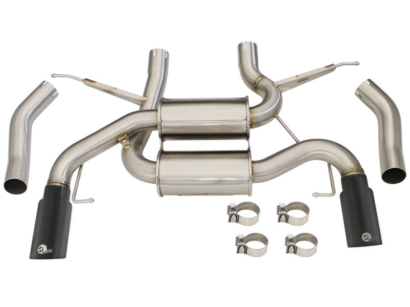 aFe MACHForce XP 2.5in Axle Back Stainless Exhaust w/ Black Tips 07-13 BMW 335i 3.0L L6 (E90/92) N55 aFe