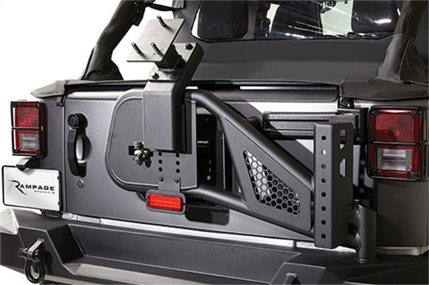 Rampage 2007-2018 Jeep Wrangler(JK) Rear Tire Mount Kit - Black - eliteracefab.com