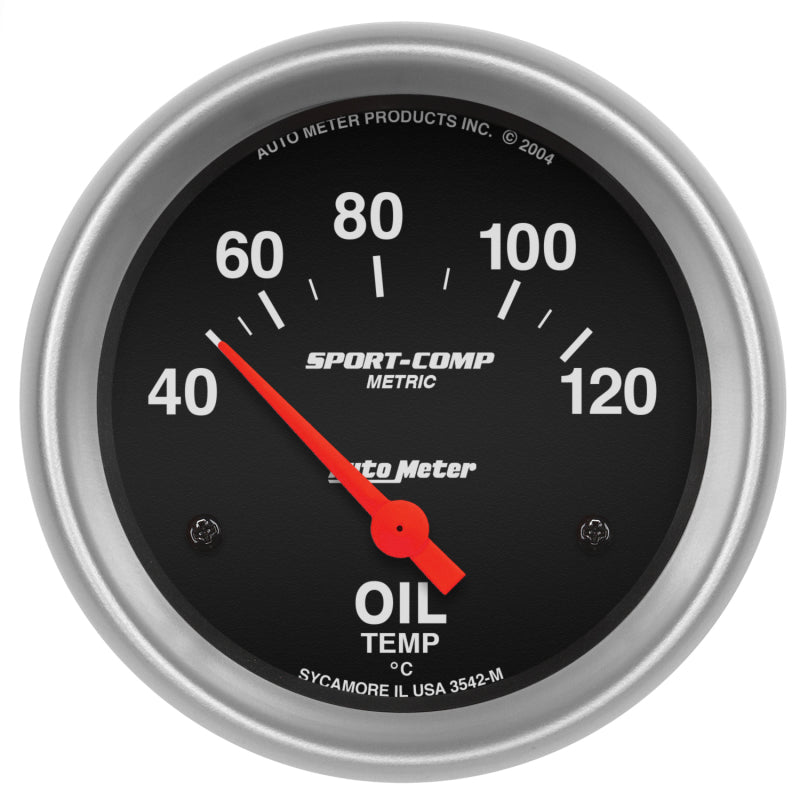 Autometer Sport-Comp 66.7mm 40-120 Deg C Short Sweep Electronic Oil Temperature Gauge 3542-M