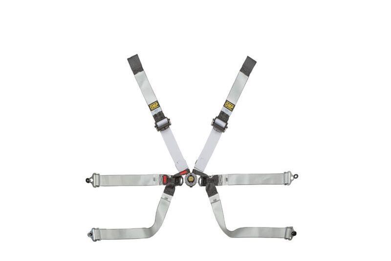 OMP ONE-D 2" Formula 6-Point Racing Harness - Black/White - FIA 8853-2016 - DA0-0104-A01-076