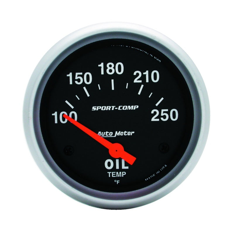 AutoMeter Gauge Oil Temp 2-5/8in. 100-250 Deg. F Electric Sport-Comp 3542