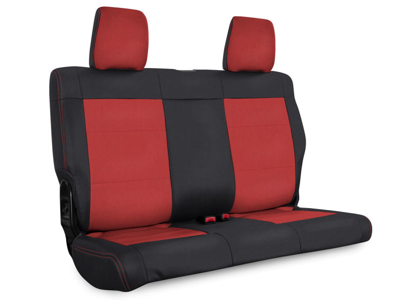 PRP 07-10 Jeep Wrangler JK Rear Seat Covers/2 door - Black/Red B017-05