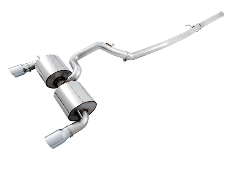 AWE Tuning Ford Focus RS Touring Edition Cat-back Exhaust- Non-Resonated - Chrome Silver Tips AWE Tuning