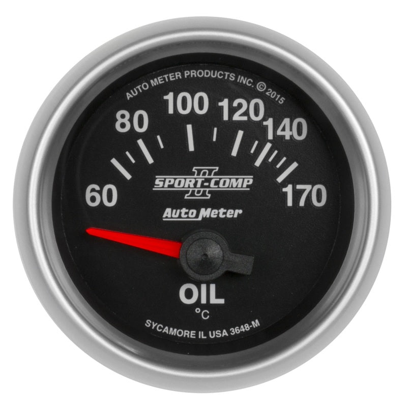 Autometer Sport-Comp II Gauge Oil Temp 2 1/16in 60-170f Electric Sport-Comp II 3648-M