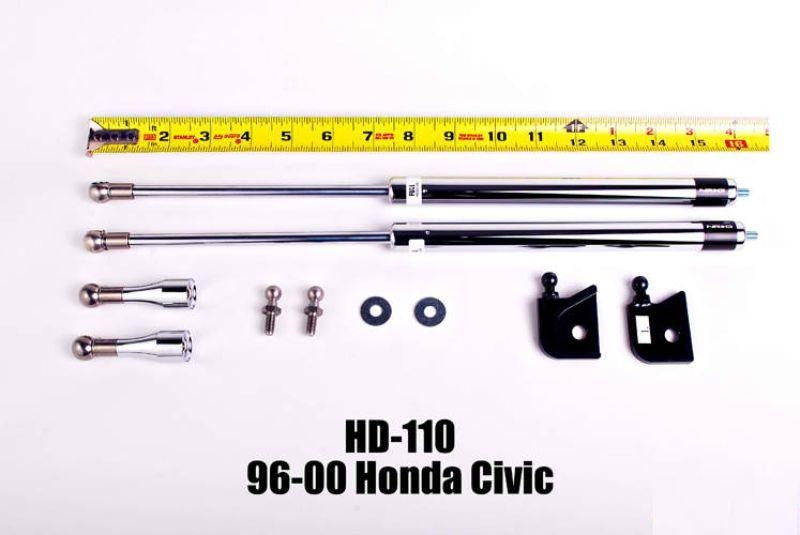NRG Hood Damper Kit Polished Honda Civic 1992-1995 - eliteracefab.com