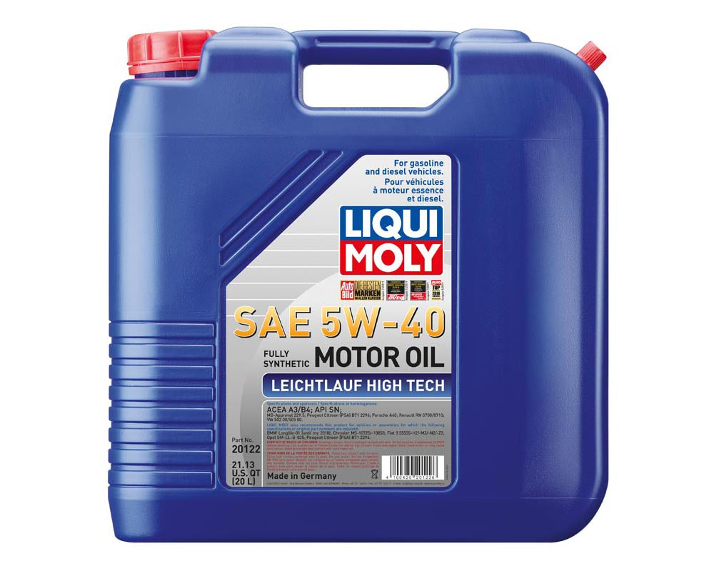 LIQUI MOLY 20L Leichtlauf (Low Friction) High Tech Motor Oil 5W-40 - eliteracefab.com