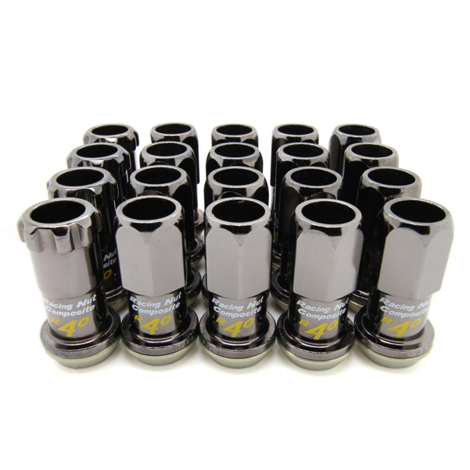 Project Kics 12x1.25 R40 Lug Nuts - Black (16+4 Locks) - eliteracefab.com