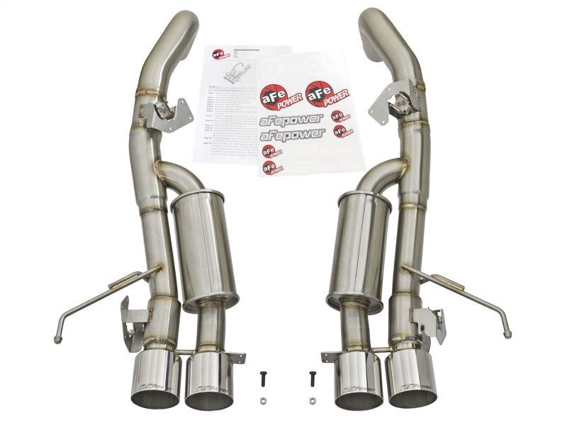 aFe MACHForce XP 3in-2 1/2in Axle Back 304SS Exhaust w/ Polished Tips 14-17 Chevy Corvette V8-6.2L aFe