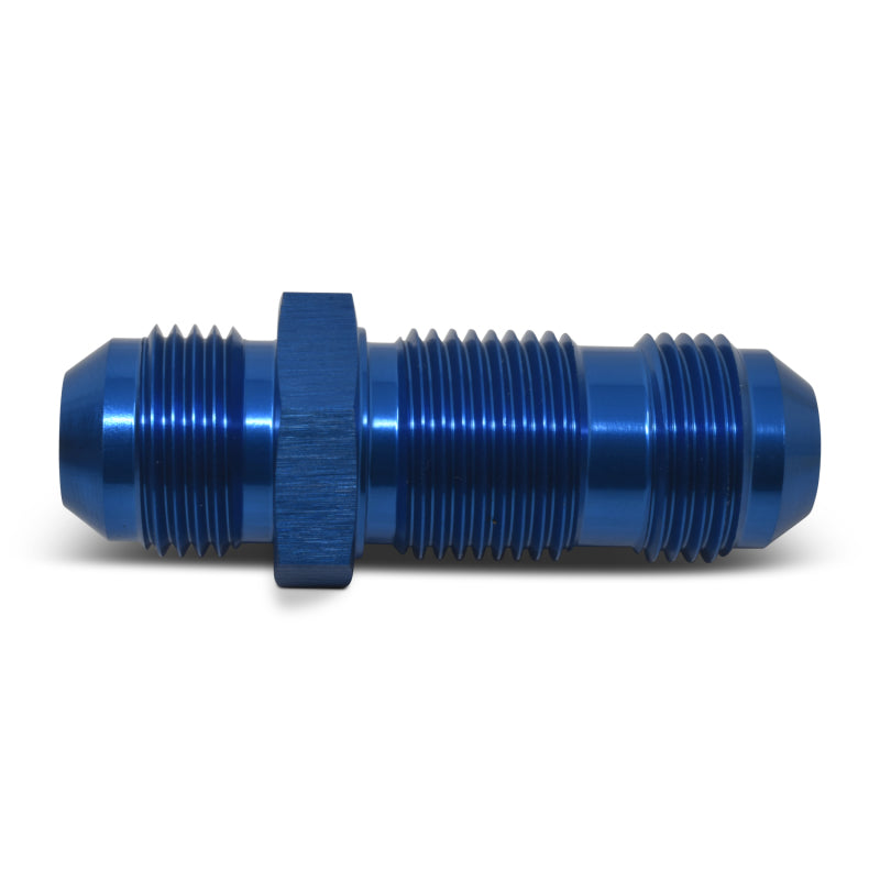 Russell -10 AN Straight Flare Bulkhead Fitting Blue - 661200