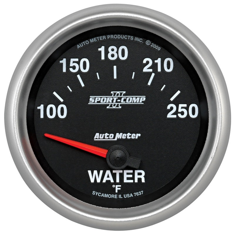 Autometer Sport-Comp II 100-250 Deg F Short Sweep Electronic Water Temperature Gauge 7637
