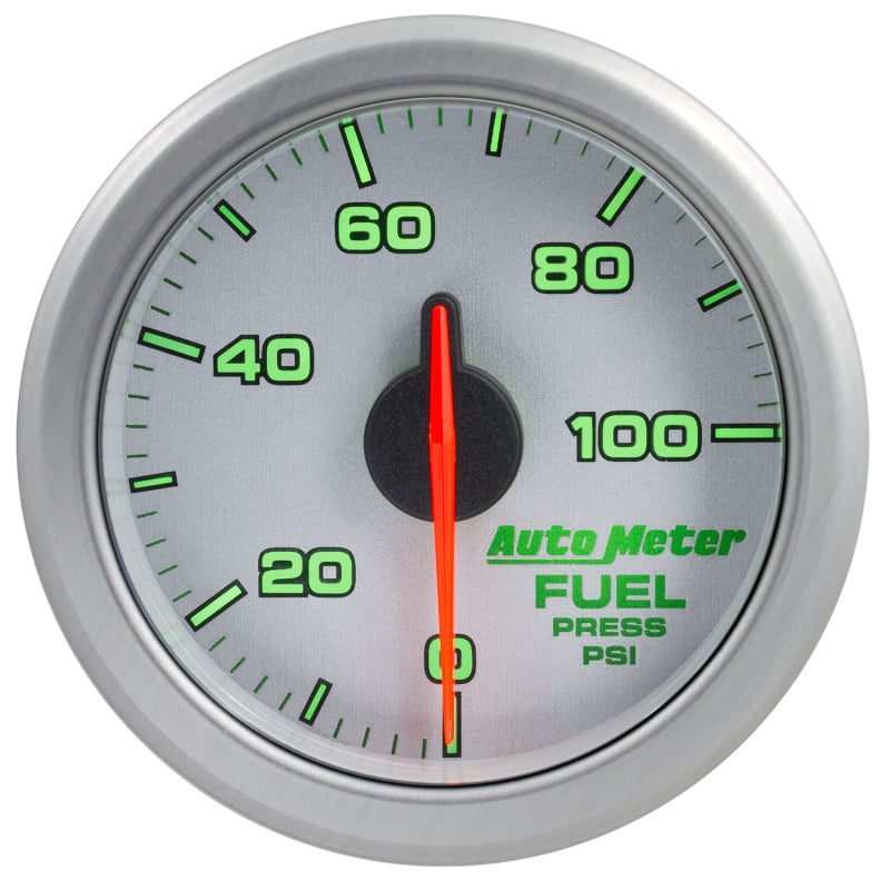 Autometer Airdrive 2-1/6in Fuel Pressure Gauge 0-100 PSI - Silver 9171-UL