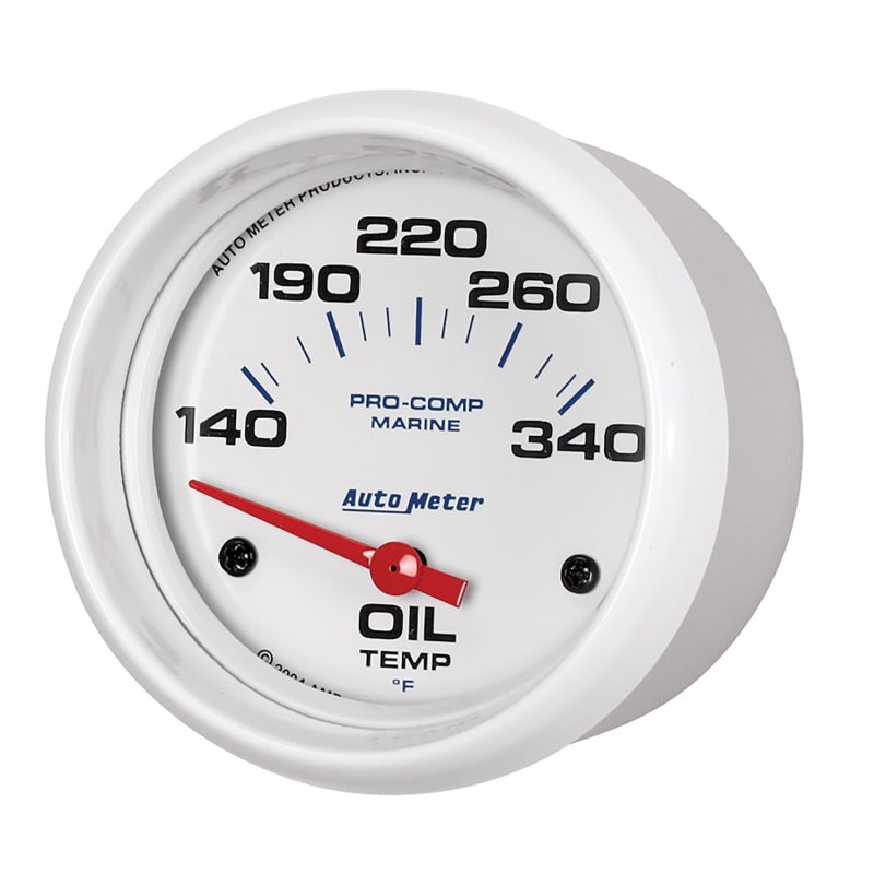Autometer Marine White Air-Core Electric Oil Temperature Gauge 2-5/8in 140-300 Deg F 200765