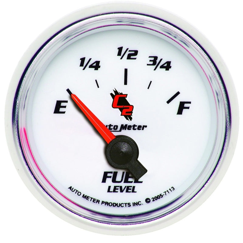 AutoMeter Gauge Fuel Level 2-1/16in. 0 Ohm(e) to 90 Ohm(f) Elec C2 7113