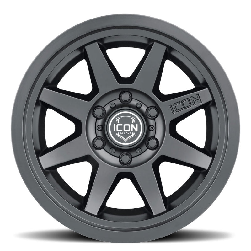 ICON Rebound 17x8.5 6x5.5 0mm Offset 4.75in BS 106.1mm Bore Satin Black Wheel ICON