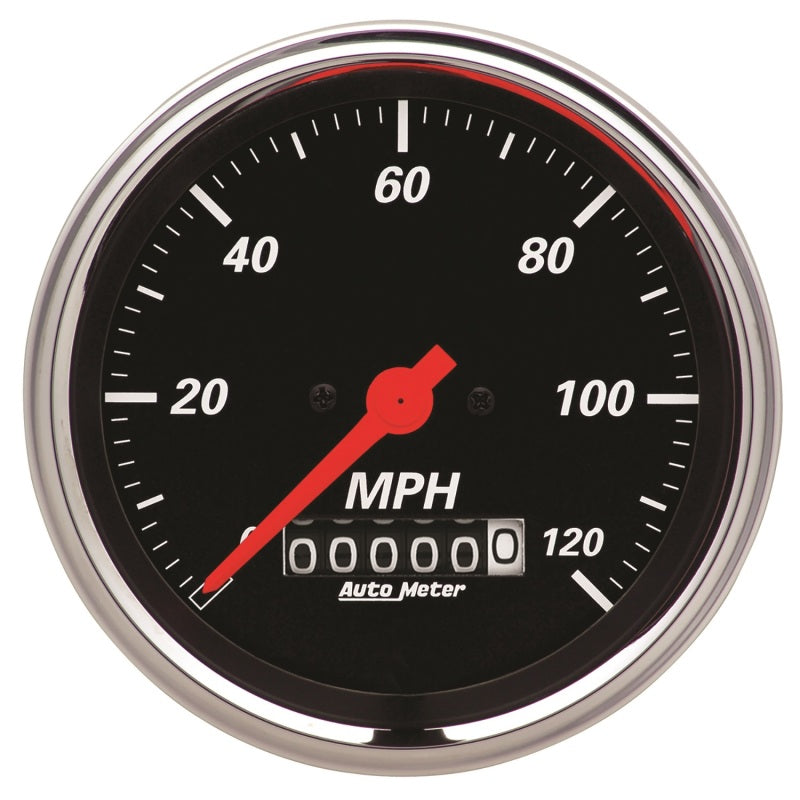 Autometer Designer Black 3-3/8in Electrical 120MPH Speedometer w/ Wheel Odometer 1479