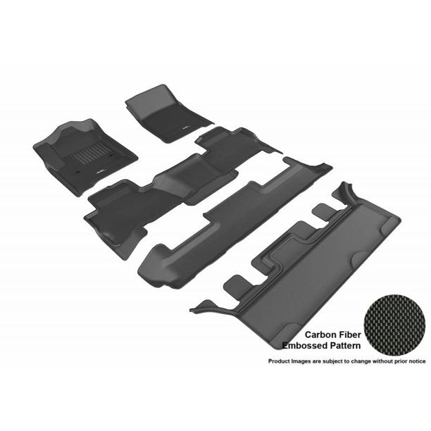 3D MAXpider 2015-2020 Chevrolet Tahoe Kagu 1st & 2nd & 3rd Row Floormats - Black - eliteracefab.com
