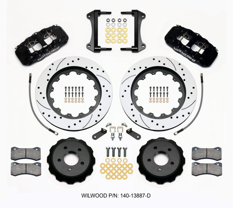 Wilwood AERO6 Front Hat Kit 15.00 Drilled 2015-Up Mustang w/Lines - eliteracefab.com