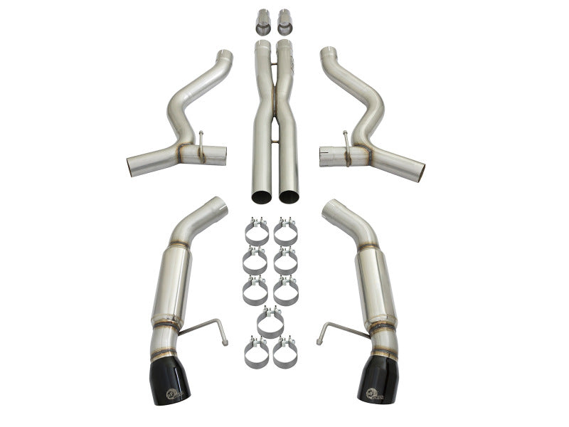 aFe MACHForce XP 3in 304 SS Sport Tone Cat-Back w/ Black Tips 15-17 Ford Mustang V6-3.7L/V8-5.0L aFe