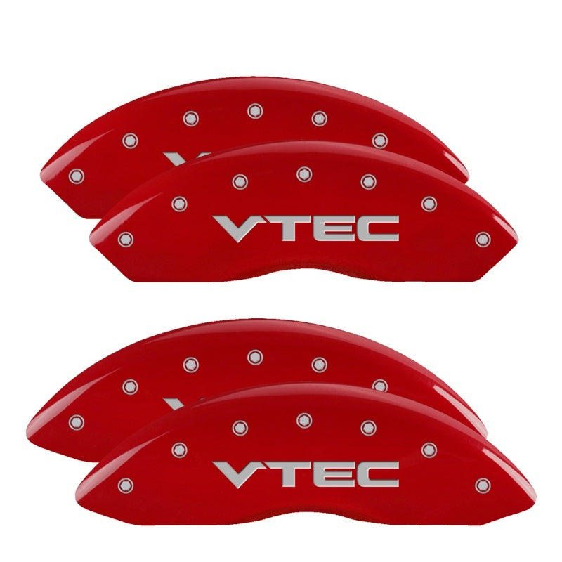 MGP 4 Caliper Covers Engraved Front & Rear Vtech Red finish silver ch MGP