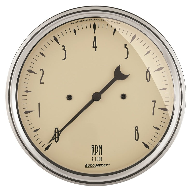 Autometer 5in Antique Beige In-Dash 8K RPM Tachometer Gauge 1899